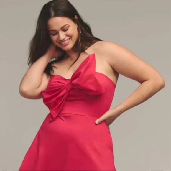 hutch pink bow dress Hutch Bubble Hem Bow Waist Midi Dress